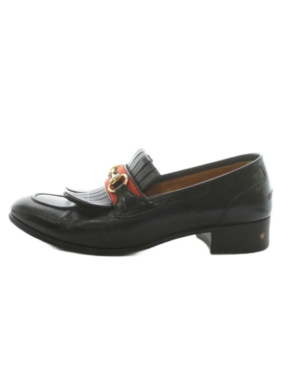 Gucci Horsebit Loafers Fringe Leather Black 8